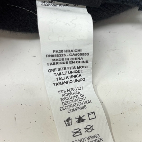 NIKE Fold over TENNESSEE VOLUNTEERS Black White Striped Beanie Pom Pom Adult OS - Picture 8 of 10